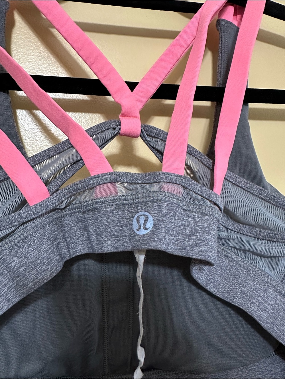 Lululemon Energy Sports Bra Exhale Cross Strappy Back Women 8 Heathered Slate - Picture 8 of 8